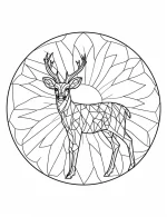 Regal Deer In Floral Mandala Circle Coloring Page by Mindset Flow