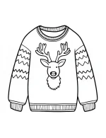Reindeer Face on Sweater Christmas Coloring Page By Mindset Flow