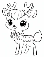 Reindeer With Bow And Scarf Christmas Coloring Page by Mindset Flow