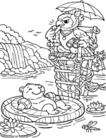Relaxed River Bear Oasis Coloring Page By Mindset Flow