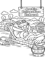 Relaxing Walrus Arctic Spa Retreat Coloring Page By Mindset Flow
