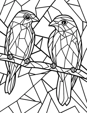 Romantic Love Birds Zentangle Mandala Outline Coloring Page by Mindset Flow