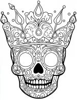Royal Crown Sugar Skull Adult Coloring Page By Mindset Flow