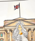 Royal Elegance Girl at Buckingham Palace Adult Coloring Page-HowToVideo
