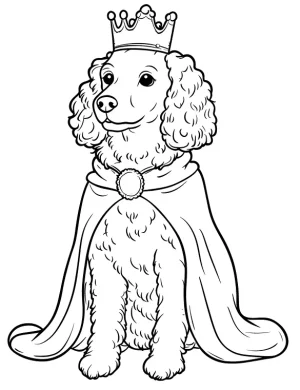 Royal Halloween Puppy in Crown and Cape Coloring Page by Mindset Flow