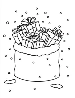 Sack of Presents with Snowflakes Christmas Coloring Page By Mindset Flow