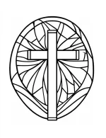 Sacred Stained Glass Cross Christmas Coloring Page By Mindset Flow