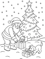Santa Claus Christmas Tree Presents Coloring Page Printable By Mindset Flow