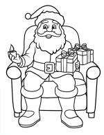 Santa Claus Coloring Page Printable Holiday Gifts Line Art By Mindset Flow