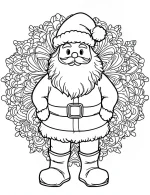 Santa Claus Mandala Christmas Coloring Page for Relaxation By Mindset Flow