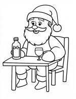 Santa Claus with Drink Christmas Coloring Page By Mindset Flow