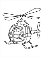 Santa Flying Helicopter Christmas Coloring Page by Mindset Flow