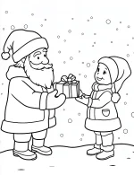 Santa Gift Exchange Christmas Coloring Page By Mindset Flow