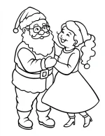Santa & Mrs. Claus Dancing Christmas Coloring Page by Mindset Flow