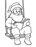 Santa Reading Book Christmas Coloring Page Holiday Theme By Mindset Flow