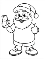 Santa Taking a Selfie Christmas Coloring Page by Mindset Flow