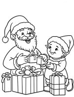 Santa and Elf Christmas Coloring Page By Mindset Flow
