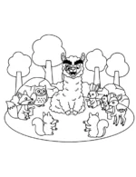Sassy Alpaca Forest Circle Coloring Page By Mindset Flow