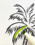 Scenic Palm Tree By The Beach Printable Coloring Page How To Video