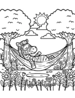 Serene Hammock Nap Zebra Coloring Page By Mindset Flow