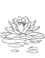 Serene Lotus Flower with Water Reflection Flower Coloring Page by Mindset Flow