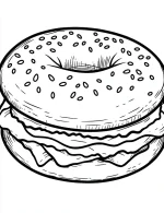Sesame Bagel with Layers Coloring Page by Mindset Flow