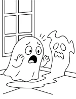 Shadow Ghost Scared Of Its Own Shadow Coloring Page by Mindset Flow