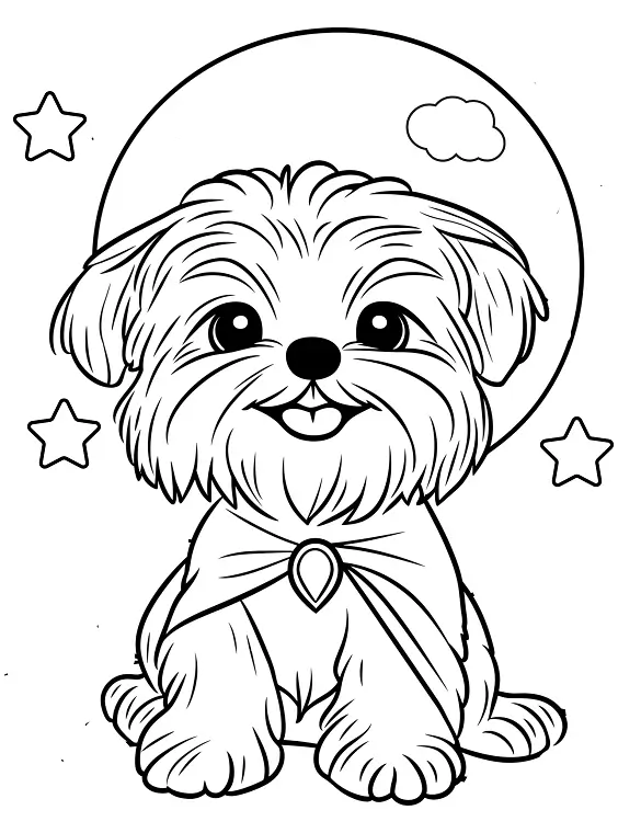 Shih Tzu Vampire Dog Halloween Coloring Page By Mindset Flow
