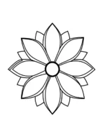 Simple Daisy Design With Symmetrical Petals Coloring Page by Mindset Flow