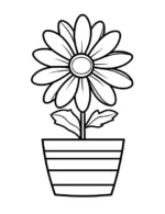 Simple Flower in a Vase Flower Coloring Page by Mindset Flow