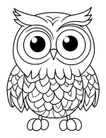 Simple Playful Cartoon Owl Coloring Page by Mindset Flow