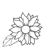 Simple Yet Elegant Fire Flower Coloring Page