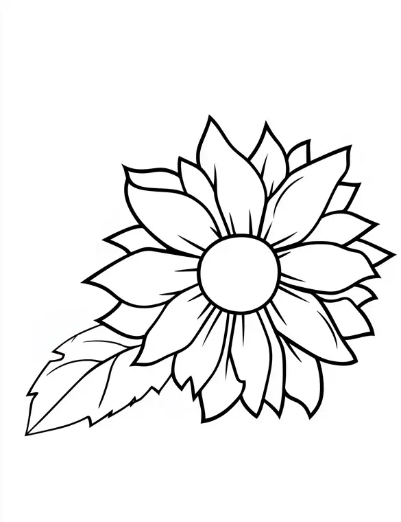Simple Yet Elegant Fire Flower Coloring Page