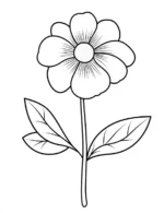 Single Blossom In Stem Flower Coloring Page By Mindset Flow