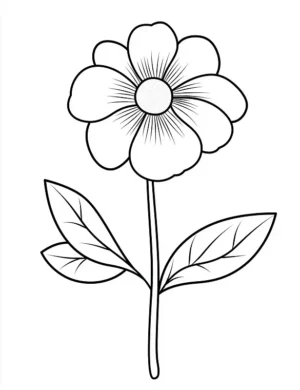Single Blossom In Stem Flower Coloring Page By Mindset Flow