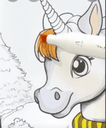 Skateboarding Unicorn With Cozy Sweater Unicorn Coloring Page-HowToVideo Skateboarding Unicorn With Cozy Sweater Unicorn Coloring Page-HowToVideo