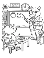 Smart Rhino Teacher Coloring Page By Mindset Flow