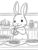 Smiling Bunny Making Friendship Bracelets Coloring Page by Mindset Flow