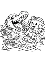 Smiling Croc Dental Care Coloring Page By Mindset Flow