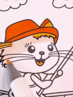 Smiling Fishing In A Boat Summer Coloring Page How to Video