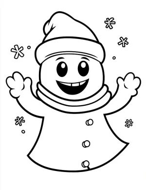 Smiling Ghost In a Winter Coloring Page by Mindset Flow