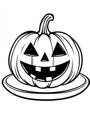 Smiling Jack-o-Lantern Pumpkin Halloween Coloring Page by Mindset Flow