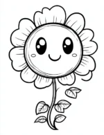 Smiling Sunflower Character Adult Flower Coloring Page By Mindset Flow