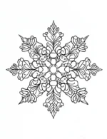 Snowflake Inspired Seasonal Mandala With Nature Elements Coloring Page by Mindset Flow