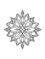 Snowflake Mandala Christmas Coloring Page
