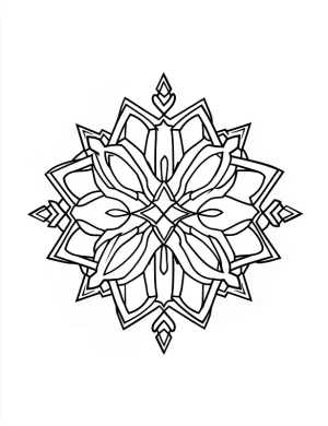 Snowflake Mandala Christmas Coloring Page