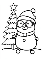 Snowman Christmas Tree Festive Coloring Page By Mindset Flow