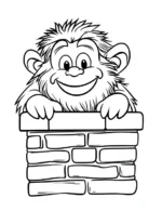 Snowman Smiling From Brick Chimney Christmas Coloring Page By Mindset Flow