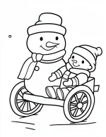 Snowman and Kid Christmas Coloring Page Printable Fun By Mindset Flow