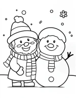 Snowman and Santa Claus Holiday Christmas Coloring Page By Mindset Flow